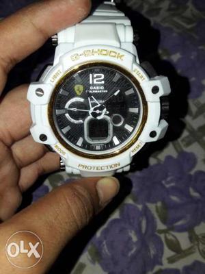 Used G shock white colour watch digital and fancy
