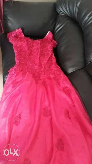 Women's Pink And Black Sleeveless Dress