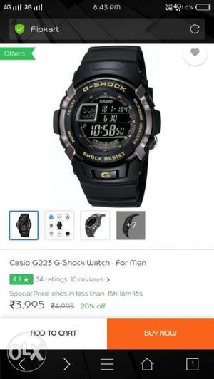 Black Casio G-Shock Digital Watch Screenshot