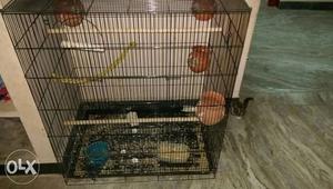 Black metal Birds Cage 3 ft/3ft /2ft.New Condition. Big Size