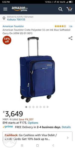 Blue American Tourister Luggage