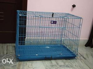 Blue Metal Wire Pet Kennel