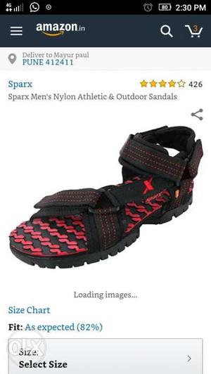 Brown And Red Sparx Nylon Authentic & Outdoor Sandal