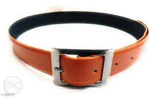 Brown Leather Belt With Silver-colored Buckle