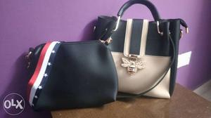 New Black and brown Tote handbag And sling bag combo
