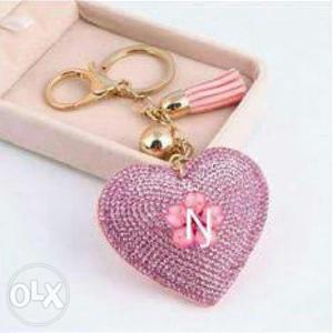 Pink And White Heart Pendant Necklace
