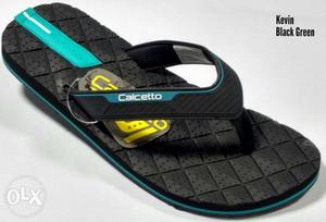 Teal And Black Calcetto Sandal
