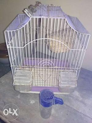 White And Purple Bird Cage
