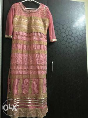 Women's Pink Chikankari Dress with palazzo