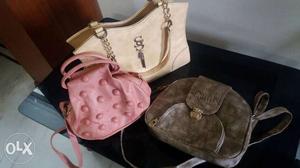 3beautiful handbags good quality. you can take 2 bags also