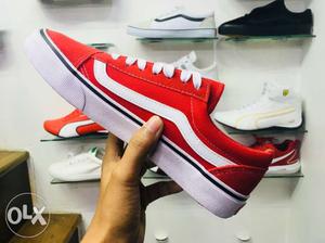 Brand New Red And White Vans Old Skool
