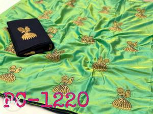 Fabric: pepar silk embr.skirt pallu work with