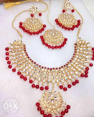 New designer jewellery in kundan and pearl