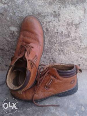 Pair Of Brown Leather Work Boots