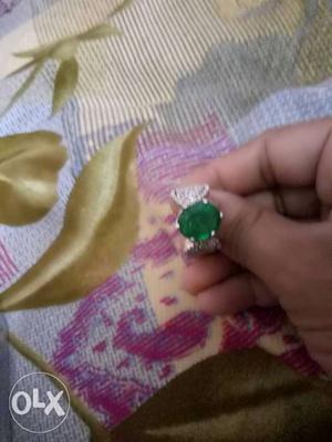 Russian created emerald ring