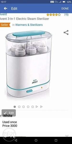 White And Blue PHILIPS Avent 3-in-1 Electric Steam
