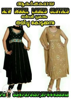 Women's Brown And Black Long Sleeve Dress Price 300