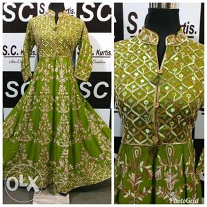 Women's Green And White Floral Dress