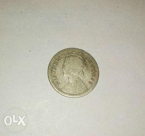 1/4 rupee Victoria impress coin