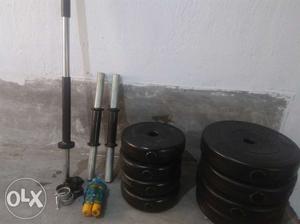 30 kg combo 3 ft plain rod home gym fitness kit