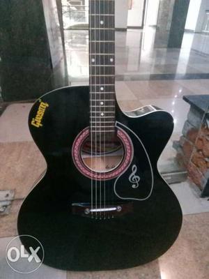 Black Givson Venetian Cutaway Acoustic Guitar