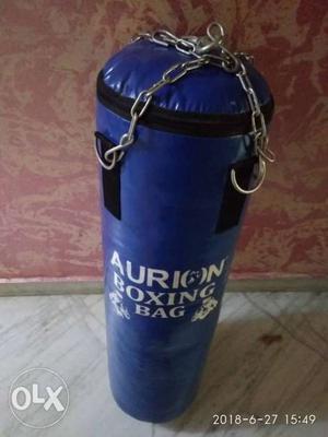 Blue Aurion Leather Boxing Bag