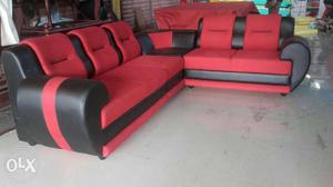 Corner sofa set semi leather good quality
