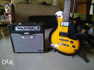 Electric guitar with gig bag& 15 watt carlsbro