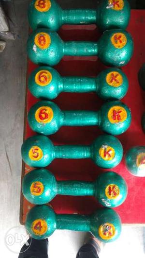 Green Fixed Weight Dumbbell par one kg 85