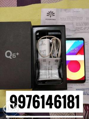 Lg q6+ brand new three months used with full kit