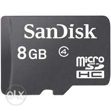 New Sandisk 8gb memory card - works perfectly