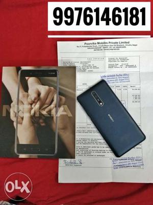 Nokia 8 blue 64gb brand new five months used with