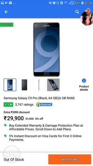 Samsung galaxy c9 pro only 3 months all tools hai