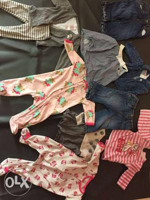 0-9 months baby girls clothes. branded clothes