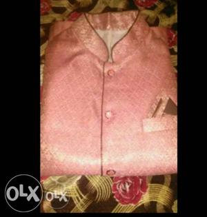 Beautiful lite pink printed waist coat