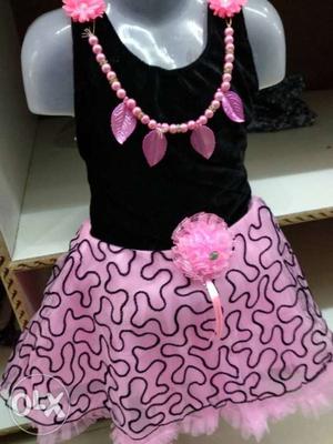 Black And Pink Sleeveless Dress