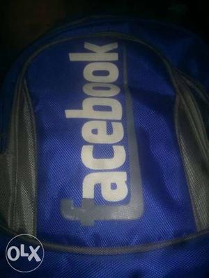 Blue And Gray Facebook Backpack