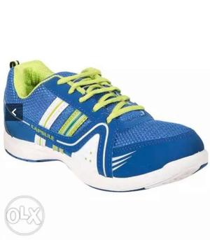 Blue And Green Running Shoe