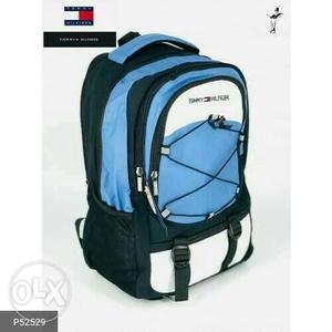 Blue, White, And Black Tommy Hilfiger Backpack