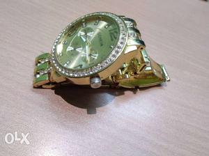 Geneva Watch.Gold colour gem impregnated design.From UAE