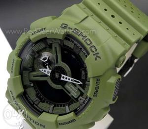 Green And Black Casio G-Shock Digital Watch