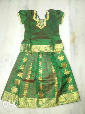 Green And Yellow Floral traditional dresses