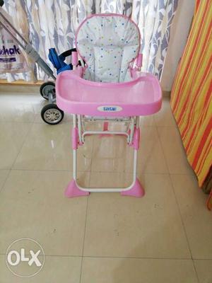 Luv Lap Baby's White And Pink High Chair