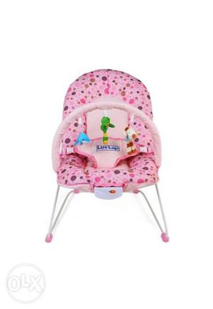 LuvLap Baby's Pink And White Bouncer