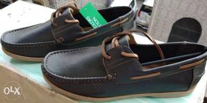 Men's Black Leather Boat Shoe