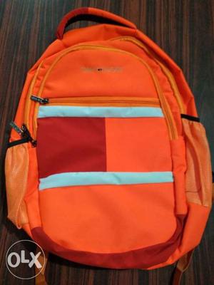 Orange, White, And Red Backpack
