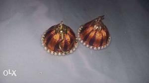 Pair Of Brown Jumkha Earrings