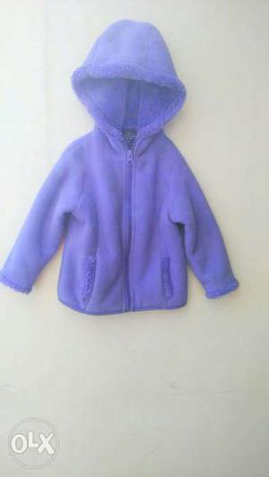 Purple hooded jacket for 1-3 year kids.