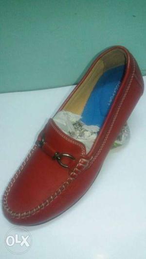 Red Leather Boat Shoe