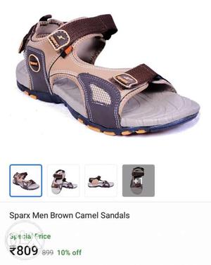 Sparks Men Brown camel Sandals Sealed box